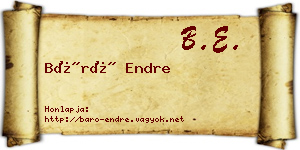 Báró Endre névjegykártya